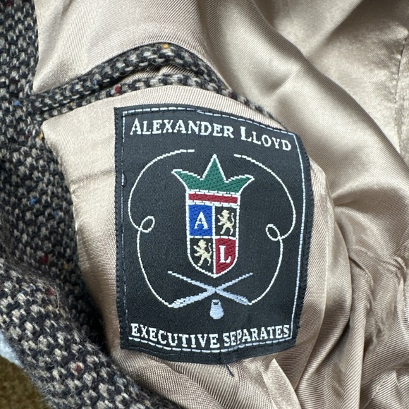 Alexander Lloyd Tweed Executive Blazer Men 48L Houndstooth Flecked Speckled Wool - Picture 3 of 16